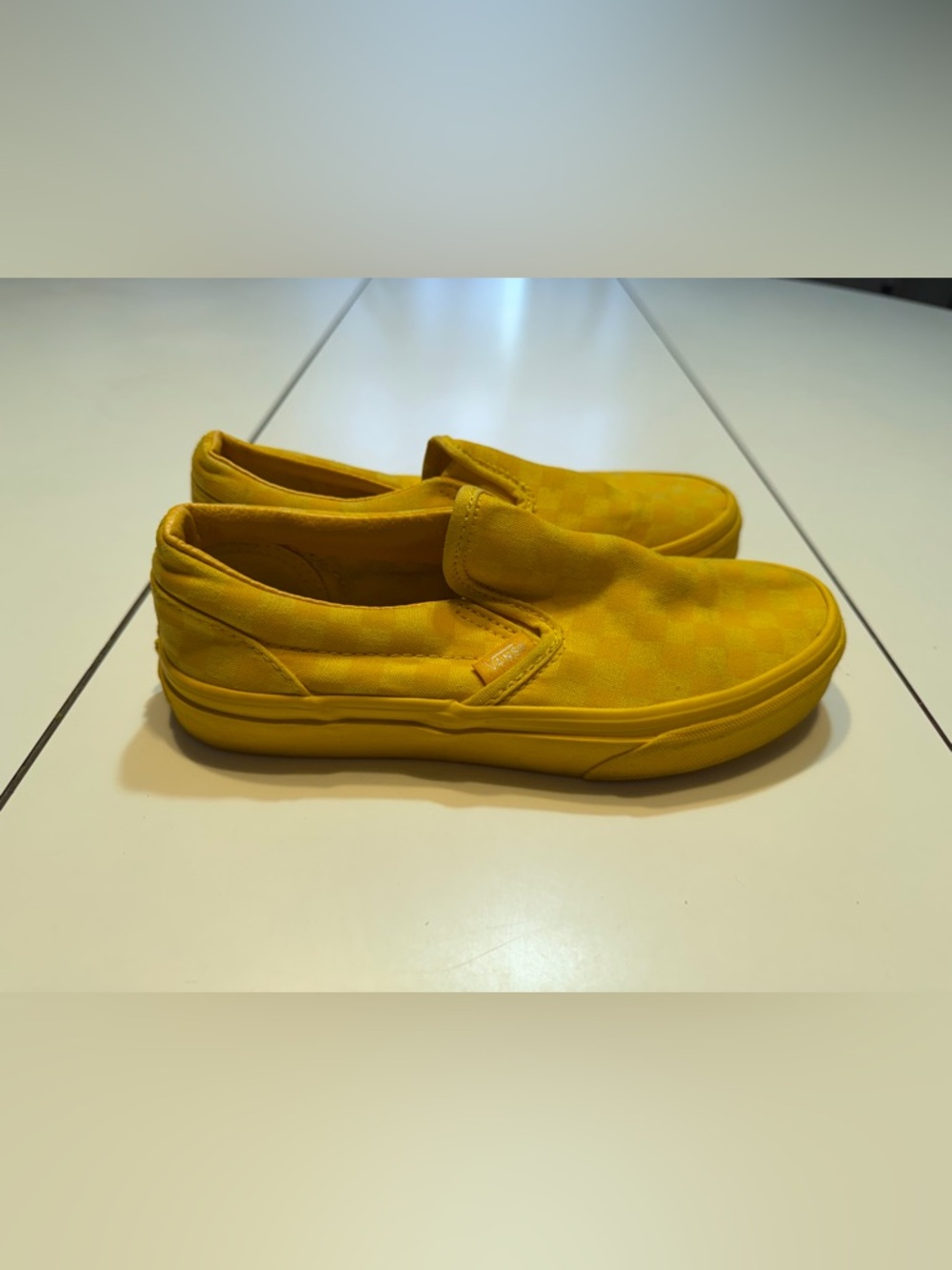 Vans Yellow Checkered Slip-ons Kids Size 3